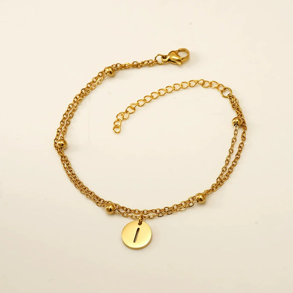 Wholesale Unisex Titanium Steel Electroplated Letter Bracelet Jewelry