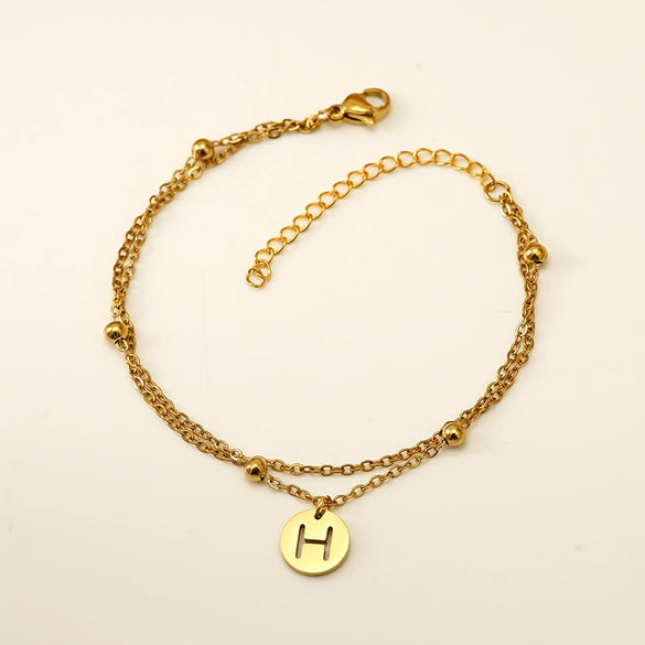 Wholesale Unisex Titanium Steel Electroplated Letter Bracelet Jewelry