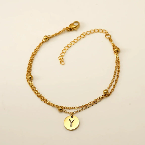 Wholesale Unisex Titanium Steel Electroplated Letter Bracelet Jewelry