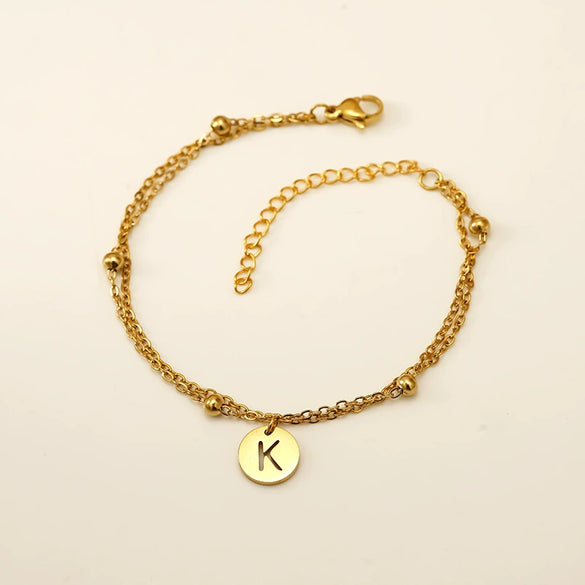 Wholesale Unisex Titanium Steel Electroplated Letter Bracelet Jewelry