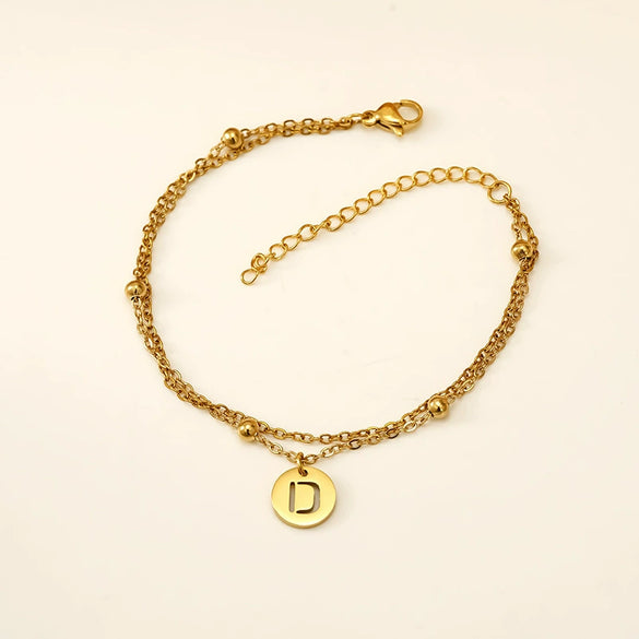 Wholesale Unisex Titanium Steel Electroplated Letter Bracelet Jewelry