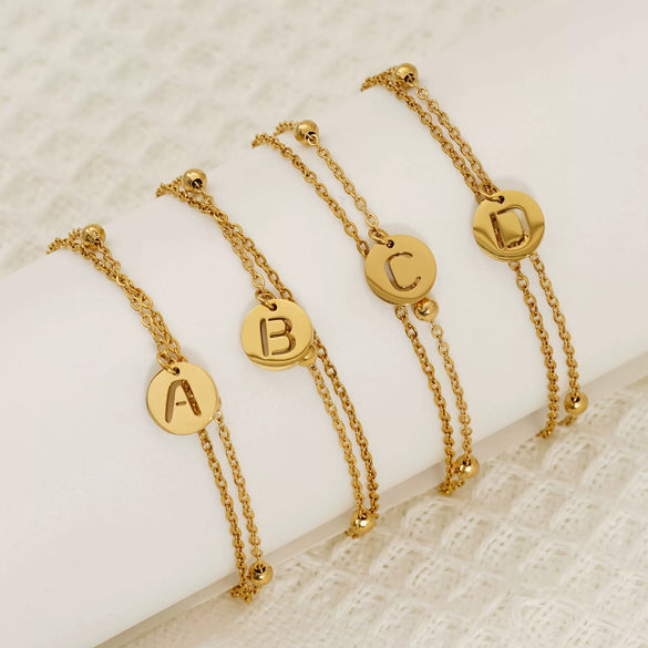 Wholesale Unisex Titanium Steel Electroplated Letter Bracelet Jewelry