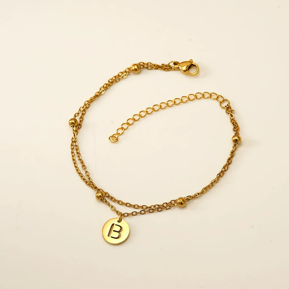 Wholesale Unisex Titanium Steel Electroplated Letter Bracelet Jewelry