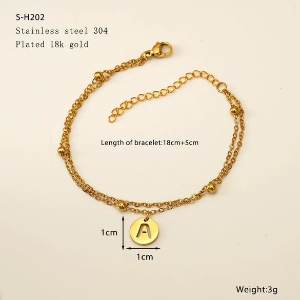 Wholesale Unisex Titanium Steel Electroplated Letter Bracelet Jewelry