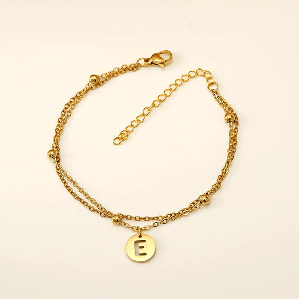Wholesale Unisex Titanium Steel Electroplated Letter Bracelet Jewelry