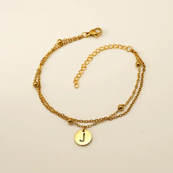 Wholesale Unisex Titanium Steel Electroplated Letter Bracelet Jewelry