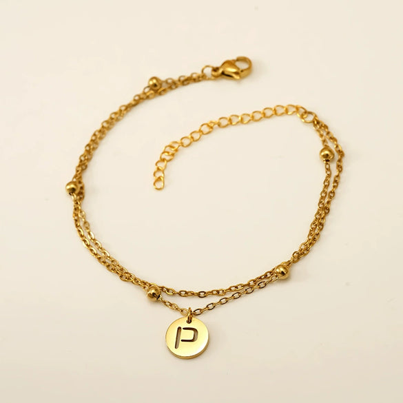 Wholesale Unisex Titanium Steel Electroplated Letter Bracelet Jewelry