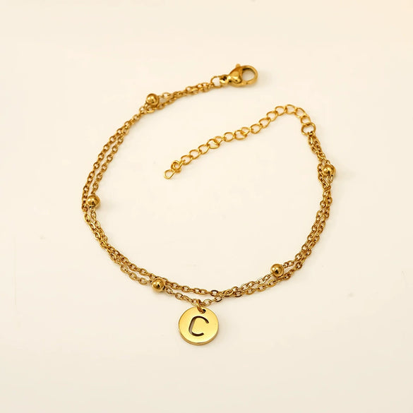 Wholesale Unisex Titanium Steel Electroplated Letter Bracelet Jewelry