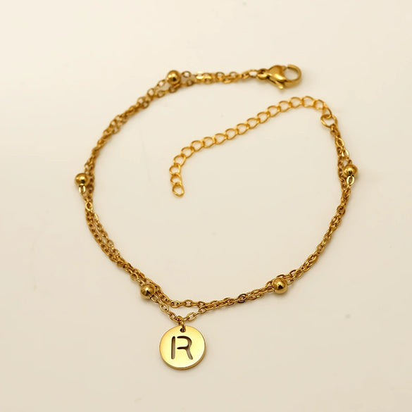 Wholesale Unisex Titanium Steel Electroplated Letter Bracelet Jewelry