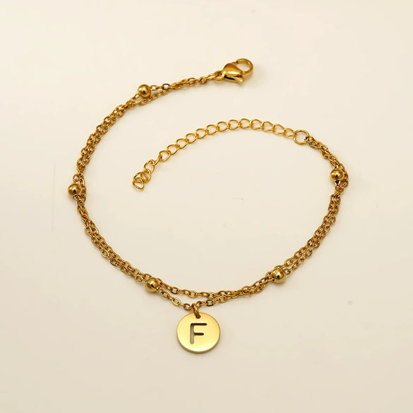 Wholesale Unisex Titanium Steel Electroplated Letter Bracelet Jewelry