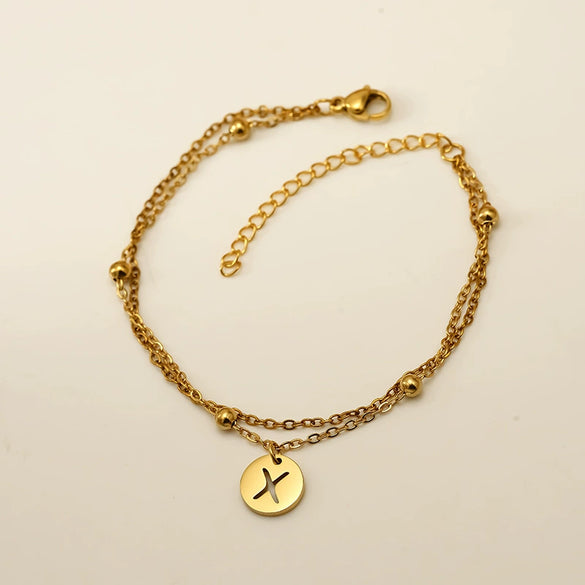 Wholesale Unisex Titanium Steel Electroplated Letter Bracelet Jewelry