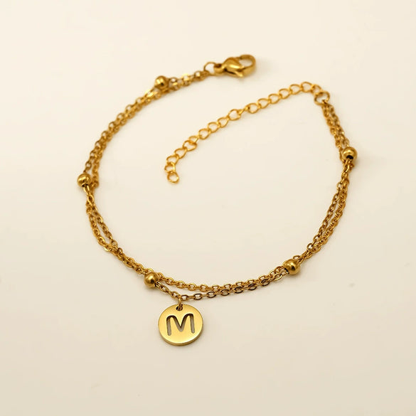 Wholesale Unisex Titanium Steel Electroplated Letter Bracelet Jewelry