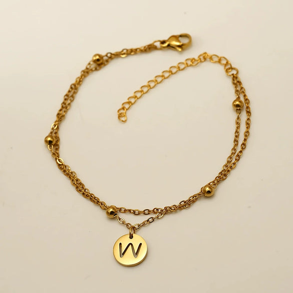 Wholesale Unisex Titanium Steel Electroplated Letter Bracelet Jewelry