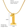 Wholesale Unisex Titanium Steel Electroplated Necklace Pendant With Letter Number Text Pattern Snake Bone Chain