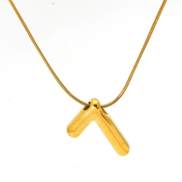 Wholesale Unisex Titanium Steel Electroplated Necklace Pendant With Letter Number Text Pattern Snake Bone Chain