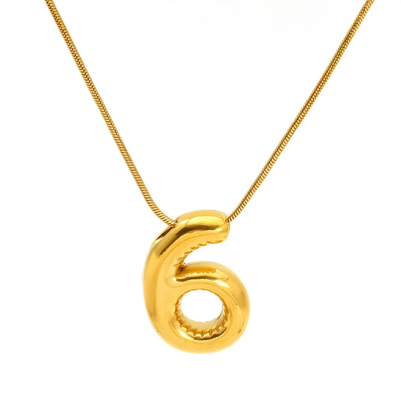 Wholesale Unisex Titanium Steel Electroplated Necklace Pendant With Letter Number Text Pattern Snake Bone Chain