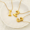 Wholesale Unisex Titanium Steel Electroplated Necklace Pendant With Letter Number Text Pattern Snake Bone Chain