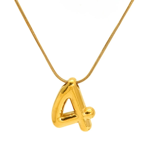 Wholesale Unisex Titanium Steel Electroplated Necklace Pendant With Letter Number Text Pattern Snake Bone Chain