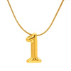 Wholesale Unisex Titanium Steel Electroplated Necklace Pendant With Letter Number Text Pattern Snake Bone Chain