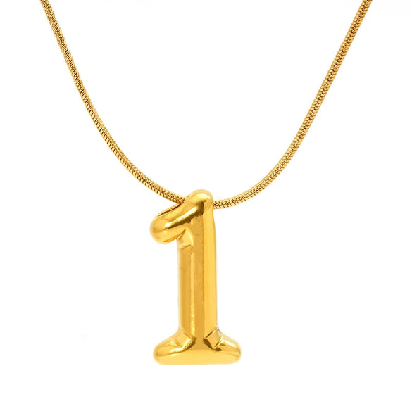Wholesale Unisex Titanium Steel Electroplated Necklace Pendant With Letter Number Text Pattern Snake Bone Chain