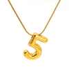 Wholesale Unisex Titanium Steel Electroplated Necklace Pendant With Letter Number Text Pattern Snake Bone Chain