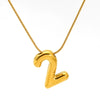 Wholesale Unisex Titanium Steel Electroplated Necklace Pendant With Letter Number Text Pattern Snake Bone Chain