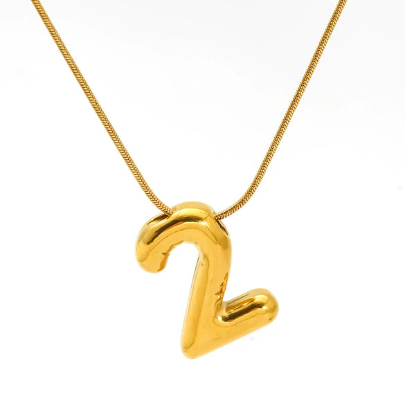 Wholesale Unisex Titanium Steel Electroplated Necklace Pendant With Letter Number Text Pattern Snake Bone Chain