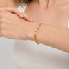 Wholesale Unisex Titanium Steel Electroplated Rhombus Pattern Cross Bracelet With Diamonds 18K Gold Texture Niche Insstyle Jewelry