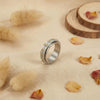 Wholesale Unisex Titanium Steel Electroplated Threedimensional Plum Blossom Relief Rotating Ring Luxury Metal Accessories