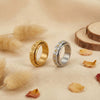 Wholesale Unisex Titanium Steel Electroplated Threedimensional Plum Blossom Relief Rotating Ring Luxury Metal Accessories