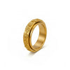 Wholesale Unisex Titanium Steel Electroplated Threedimensional Plum Blossom Relief Rotating Ring Luxury Metal Accessories