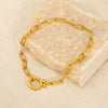 Wholesale Unisex Titanium Steel Geometric Clip Chain Necklace Bracelet With Gold Electroplating