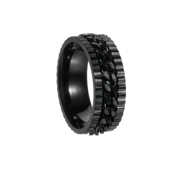 Wholesale Unisex Titanium Steel Geometric Style Ring With Electroplating Treatment