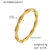 Wholesale Unisex 316L Stainless Steel Gold Plated Geometric Hollow Open Ring Light Luxury Style Jewelry