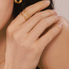 Wholesale Unisex 316L Stainless Steel Gold Plated Geometric Hollow Open Ring Light Luxury Style Jewelry