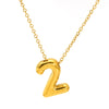 Wholesale Unisex Titanium Steel Goldplated Pendant Necklace With Letters Numbers Text Pattern And Cross Chain