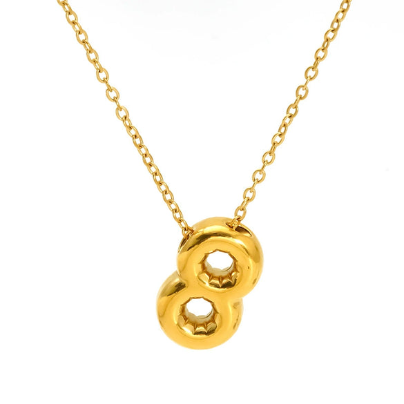 Wholesale Unisex Titanium Steel Goldplated Pendant Necklace With Letters Numbers Text Pattern And Cross Chain