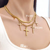 Wholesale Unisex Titanium Steel 18K Goldplated Cross Pendant Necklace In Chic Style