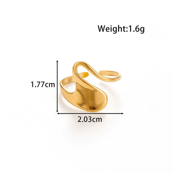 Wholesale Unisex Titanium Steel Love Lip Opening Adjustable Ring With Heart Shape Pattern And Electroplating Design