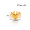 Wholesale Unisex Titanium Steel Love Lip Opening Adjustable Ring With Heart Shape Pattern And Electroplating Design