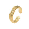Wholesale Unisex Titanium Steel Ring With Geometric Design And Electroplating Irregular Opening Adjustable Finger Ring
