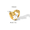 Wholesale Unisex Titanium Steel Ring With Irregular Hammered Design And Geometric Style Vacuum Real Gold Electroplated