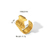Wholesale Unisex Titanium Steel Ring With Irregular Hammered Design And Geometric Style Vacuum Real Gold Electroplated