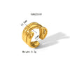 Wholesale Unisex Titanium Steel Ring With Irregular Hammered Design And Geometric Style Vacuum Real Gold Electroplated