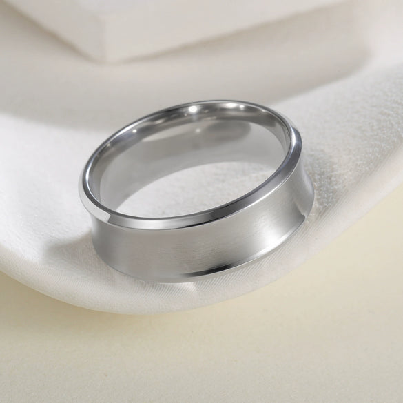 Wholesale Unisex Ushaped Stainless Steel Ring With Electroplating