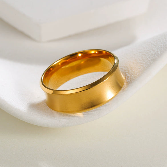 Wholesale Unisex Ushaped Stainless Steel Ring With Electroplating