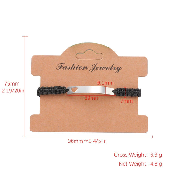 Wholesale Unisex Versatile Geometric Titanium Steel Wax Rope Woven Adjustable Heartshaped Bracelet With Electroplating