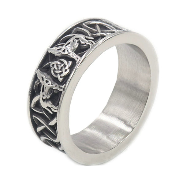 Wholesale Unisex Viking Animal Zodiac Stainless Steel Polish Ring