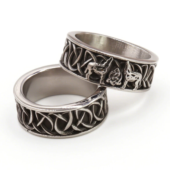 Wholesale Unisex Viking Animal Zodiac Stainless Steel Polish Ring