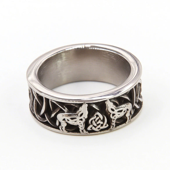 Wholesale Unisex Viking Animal Zodiac Stainless Steel Polish Ring